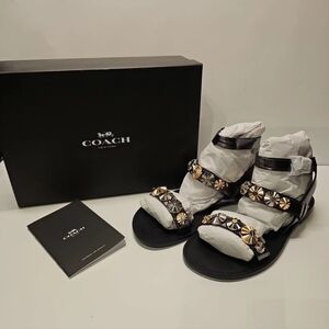 Coach Eleanor Sandal Women Size 8M Mirror Metallic New in Box